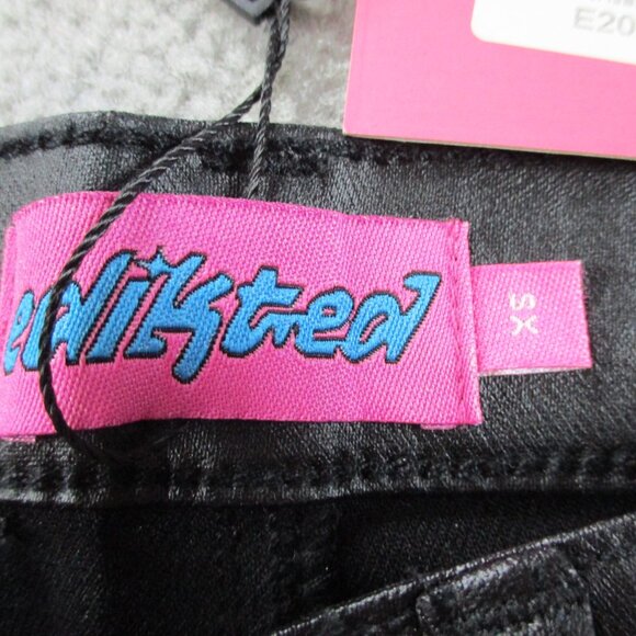 Edikted Luna Faux Leather Flare Pants Womens XS Grunge Y2K Clubwear Going Out - Picture 10 of 13